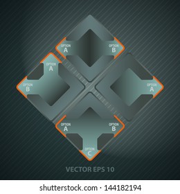 Button with arrow. Icon set. Vector.