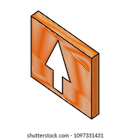 button with arrow up isometric icon