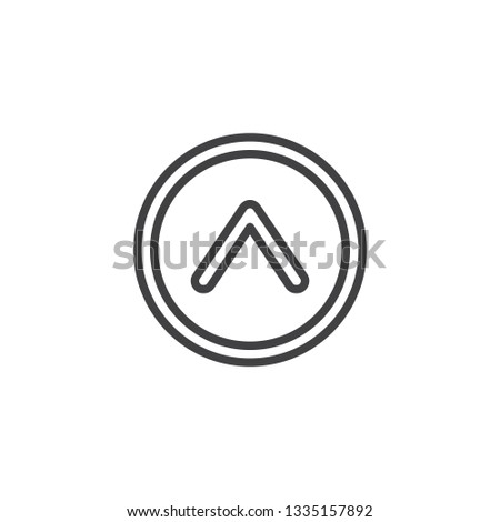 Button up arrow line icon. linear style sign for mobile concept and web design. Arrow round up outline vector icon. Symbol, logo illustration. Pixel perfect vector graphics