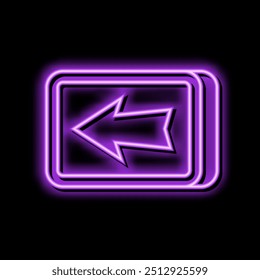 button arrow neon light sign vector. button arrow illustration