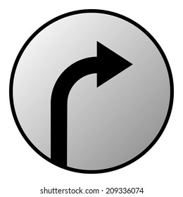 The button with the arrow to the right on white. Vector illustration.