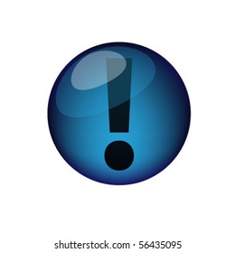 Button attention warning sign exclamation mark on white background