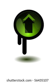 Button attention warning sign exclamation mark on white background