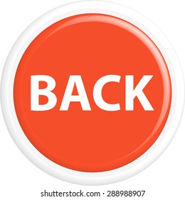Button back . The round shape. 3D. Vector illustration.