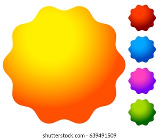 Button, badge element in several color. Blank button backgorund