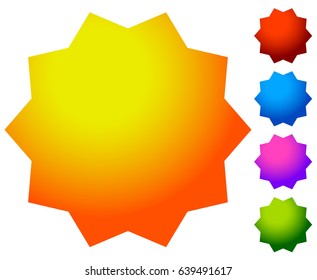 Button, badge element in several color. Blank button backgorund