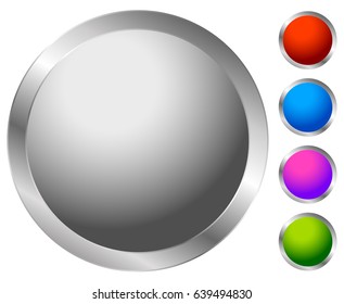 Button, badge element in several color. Blank button backgorund