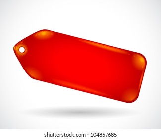 Button badge in the form of an arrow