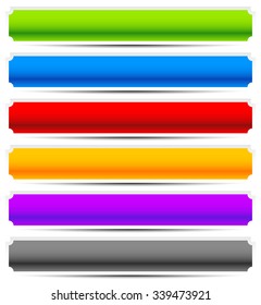 Button, banner backgrounds in several colors.