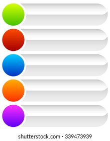 Button, banner backgrounds in several colors.