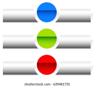 Button or banner elements. Colorful label, tag for your messages. Abstract rectangular button shape, button background series
