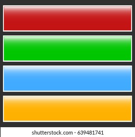 Button or banner elements. Colorful label, tag for your messages. Abstract rectangular button shape, button background series