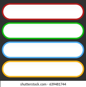 Button or banner elements. Colorful label, tag for your messages. Abstract rectangular button shape, button background series