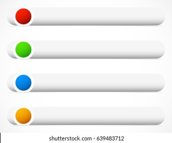 Button or banner elements. Colorful label, tag for your messages. Abstract rectangular button shape, button background series