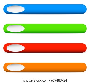 Button or banner elements. Colorful label, tag for your messages. Abstract rectangular button shape, button background series