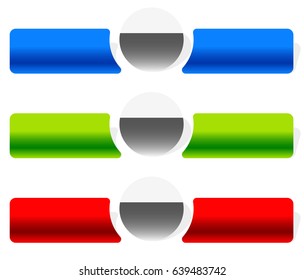 Button or banner elements. Colorful label, tag for your messages. Abstract rectangular button shape, button background series
