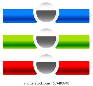 Button or banner elements. Colorful label, tag for your messages. Abstract rectangular button shape, button background series