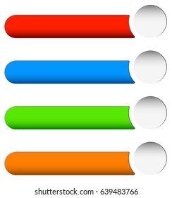 Button or banner elements. Colorful label, tag for your messages. Abstract rectangular button shape, button background series