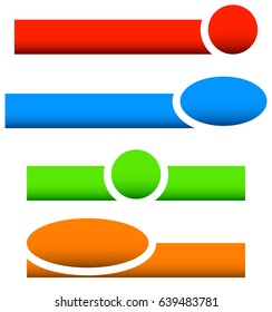 Button or banner elements. Colorful label, tag for your messages. Abstract rectangular button shape, button background series