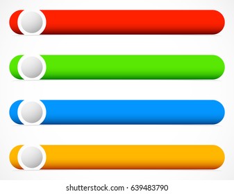 Button or banner elements. Colorful label, tag for your messages. Abstract rectangular button shape, button background series