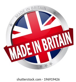 Button with Banner MADE IN BRITAIN svg