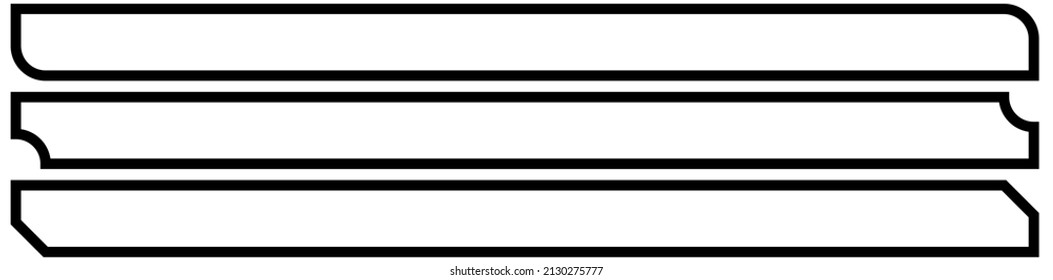 Button, banner and plaque design element shapes