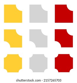 Button, banner and plaque design element shapes