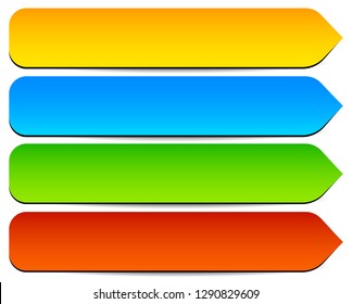Button, banner shapes, backgrounds. Abstract tags, labels. Colorful rectangular shapes