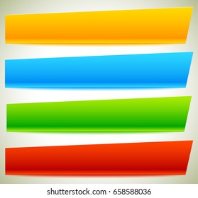 Button, banner shapes, backgrounds. Abstract tags, labels. Colorful rectangular shapes