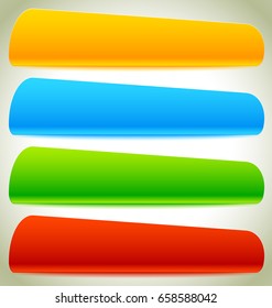 Button, banner shapes, backgrounds. Abstract tags, labels. Colorful rectangular shapes