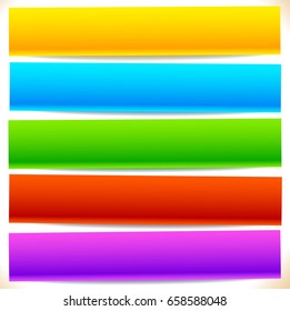 Button, banner shapes, backgrounds. Abstract tags, labels. Colorful rectangular shapes