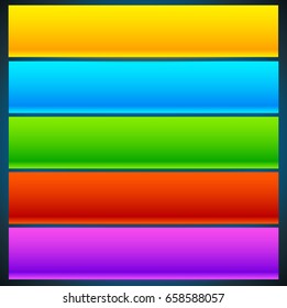 Button, banner shapes, backgrounds. Abstract tags, labels. Colorful rectangular shapes
