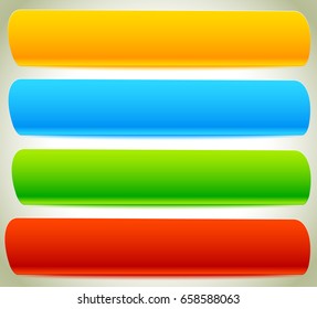 Button, banner shapes, backgrounds. Abstract tags, labels. Colorful rectangular shapes