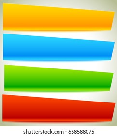 Button, banner shapes, backgrounds. Abstract tags, labels. Colorful rectangular shapes