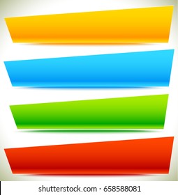 Button, banner shapes, backgrounds. Abstract tags, labels. Colorful rectangular shapes
