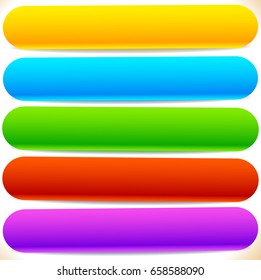 Button, banner shapes, backgrounds. Abstract tags, labels. Colorful rectangular shapes