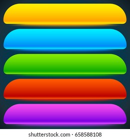 Button, banner shapes, backgrounds. Abstract tags, labels. Colorful rectangular shapes
