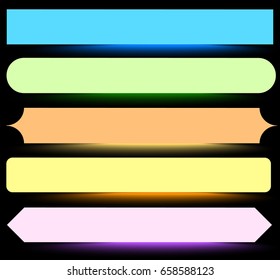 Button, banner shapes, backgrounds. Abstract tags, labels. Colorful rectangular shapes
