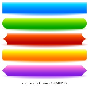 Button, banner shapes, backgrounds. Abstract tags, labels. Colorful rectangular shapes
