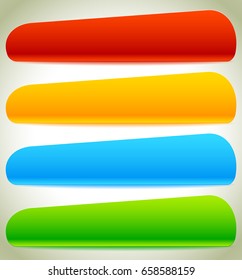 Button, banner shapes, backgrounds. Abstract tags, labels. Colorful rectangular shapes
