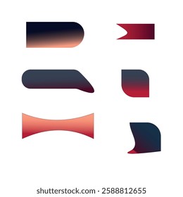 Button, banner shapes, backgrounds with gradient