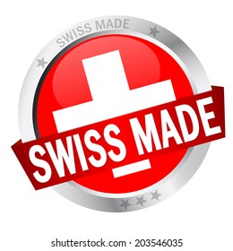 Button with Banner SWISS MADE