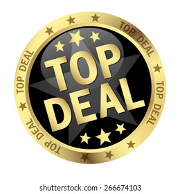 Button with banner and text Top Deal