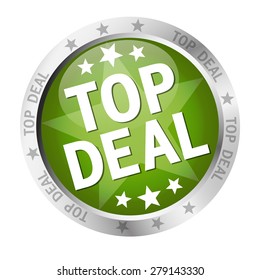 Button with banner and text Top Deal