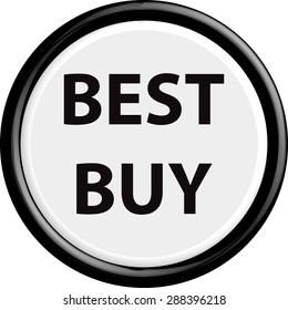  Button best buy. The round shape. 3D. Vector illustration.