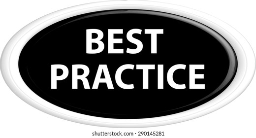 Button best practice . The round shape. 3D. Vector illustration.