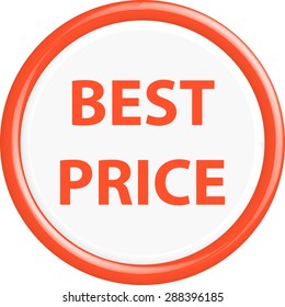 Button best price . The round shape. 3D. Vector illustration.