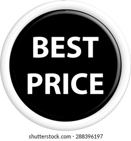Button best price . The round shape. 3D. Vector illustration.