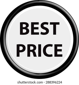 Button best price . The round shape. 3D. Vector illustration.