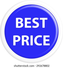 Button best price . The round shape. 3D. Vector illustration.